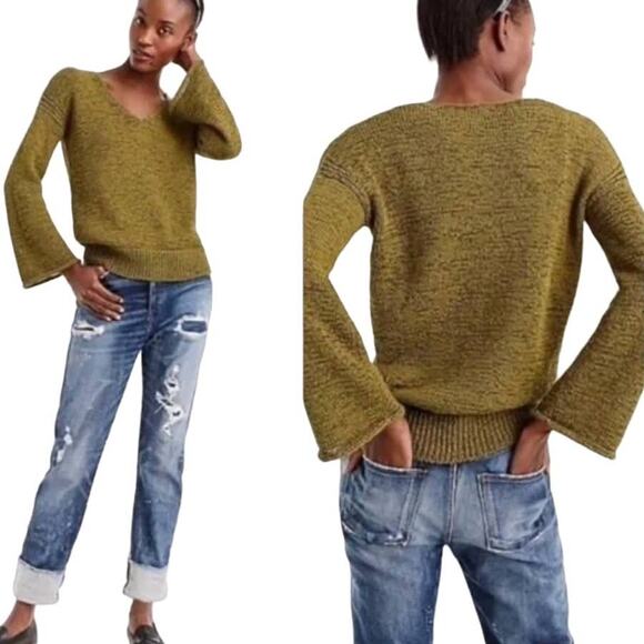 J. Crew Flare Sleeve Swing Sweater Navy Blue Style H7152 - Size XS - Picture 1 of 9